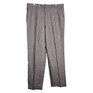 Phat Farm Pinstripe Pants Men's 40 x 34 Brown White Mob Boss Indie Sleaze